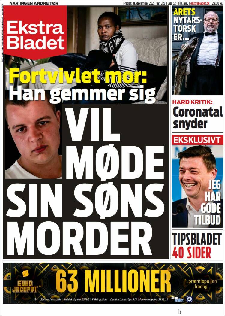 Portada de Ekstra Bladet (Dinamarca)