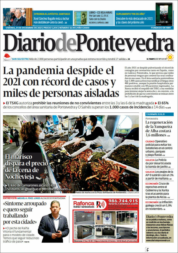 Portada de Diario de Pontevedra (España)