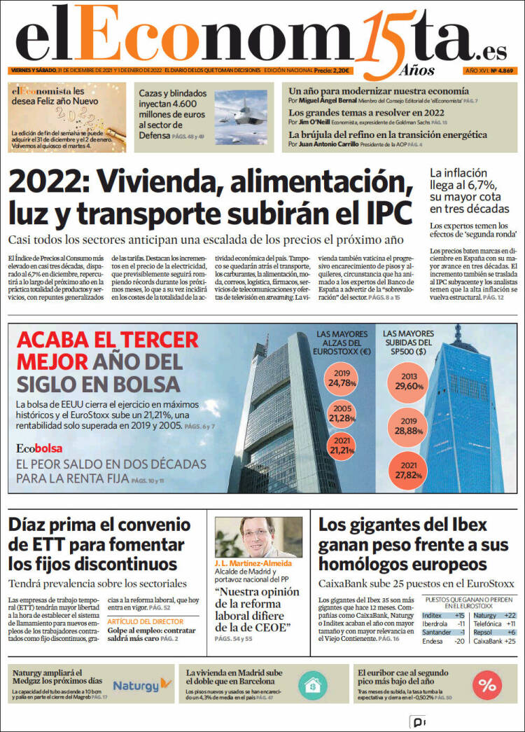 Portada de El Economista (Espa&ntilde;a)