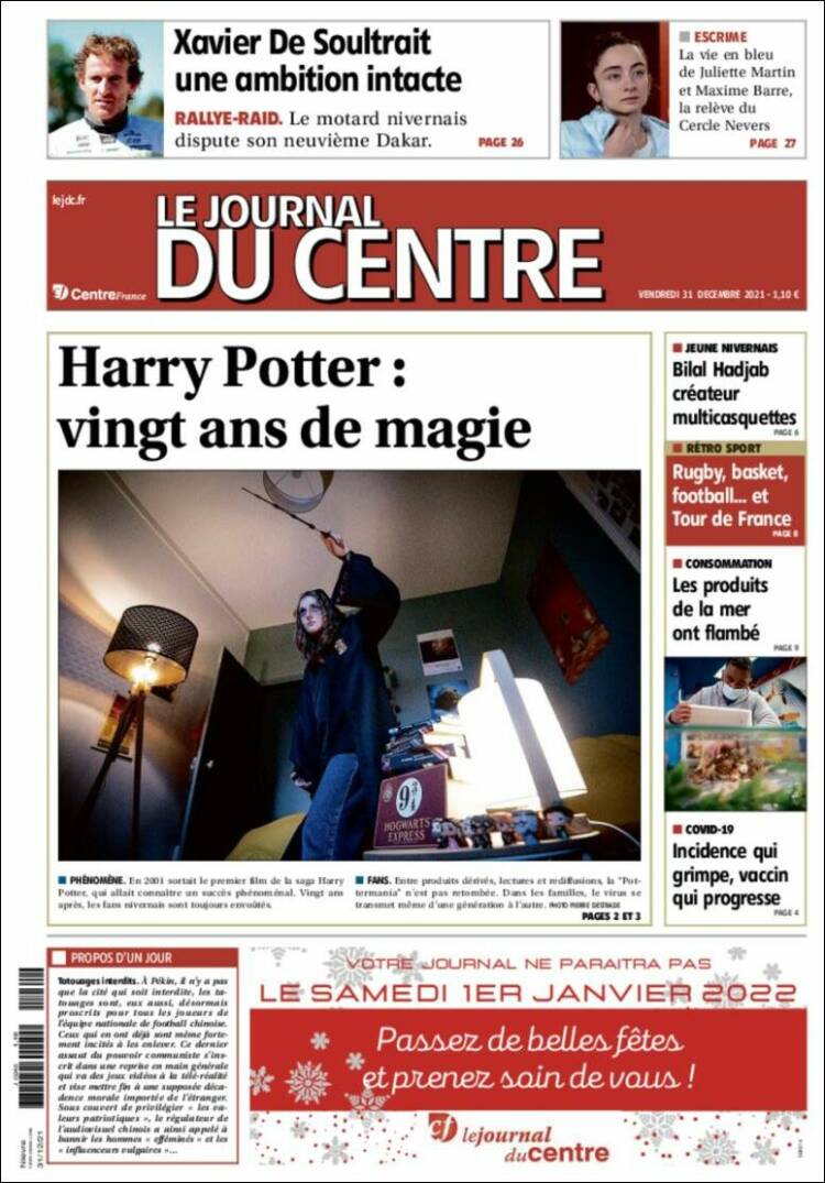 Portada de Le Journal du Centre (Francia)