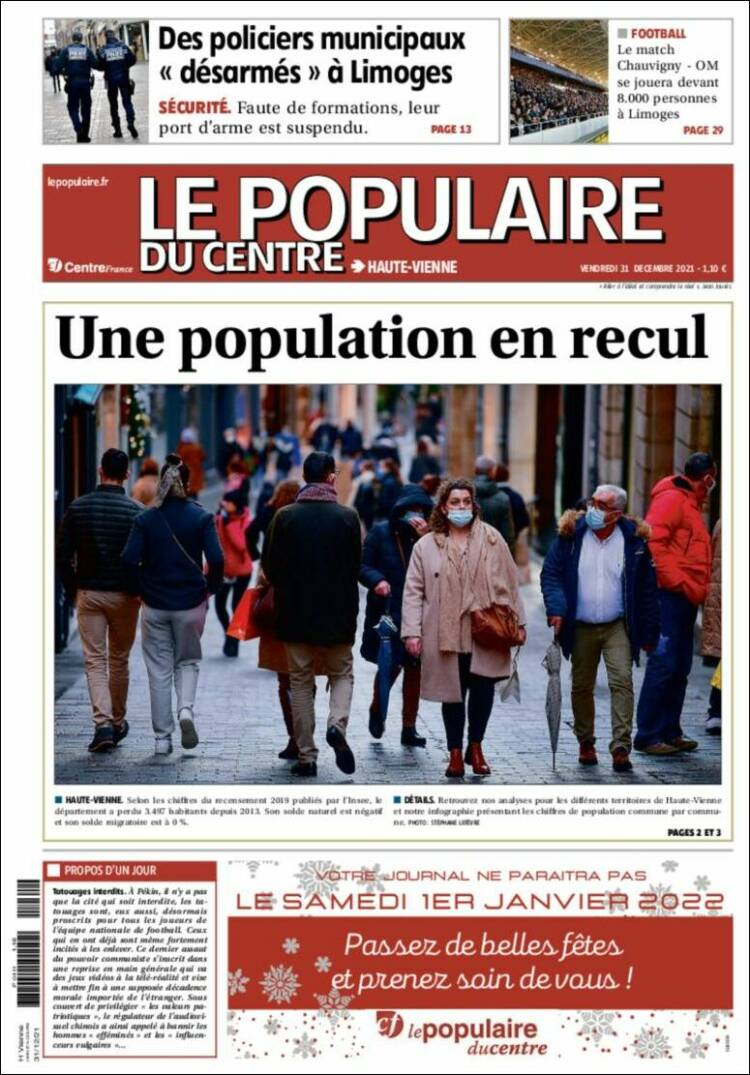 Portada de Le Populaire du Centre (Francia)