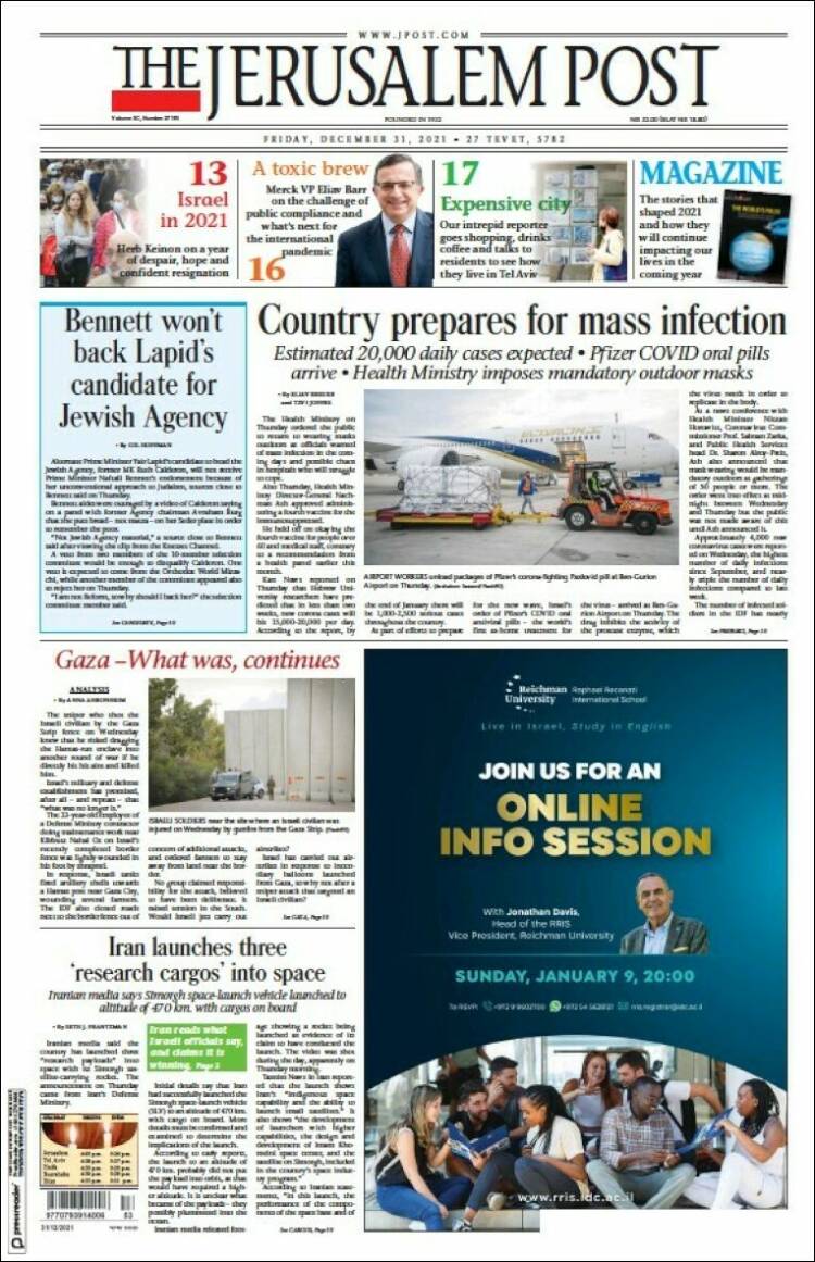 Portada de The Jerusalem Post (Israel)