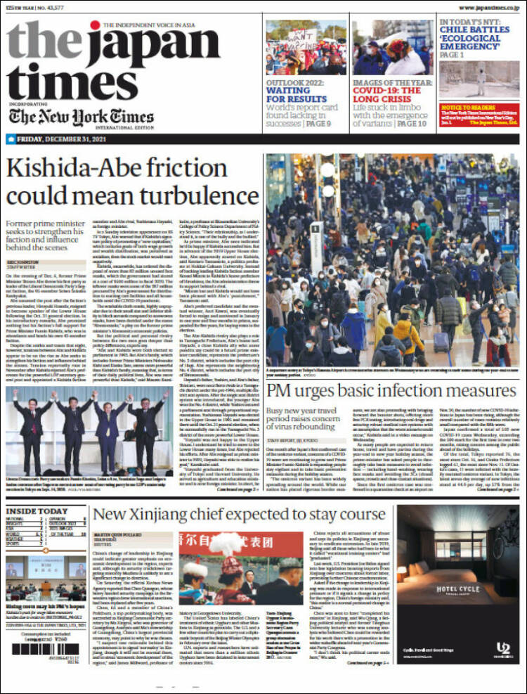 Portada de The Japan Times (Jap&oacute;n)