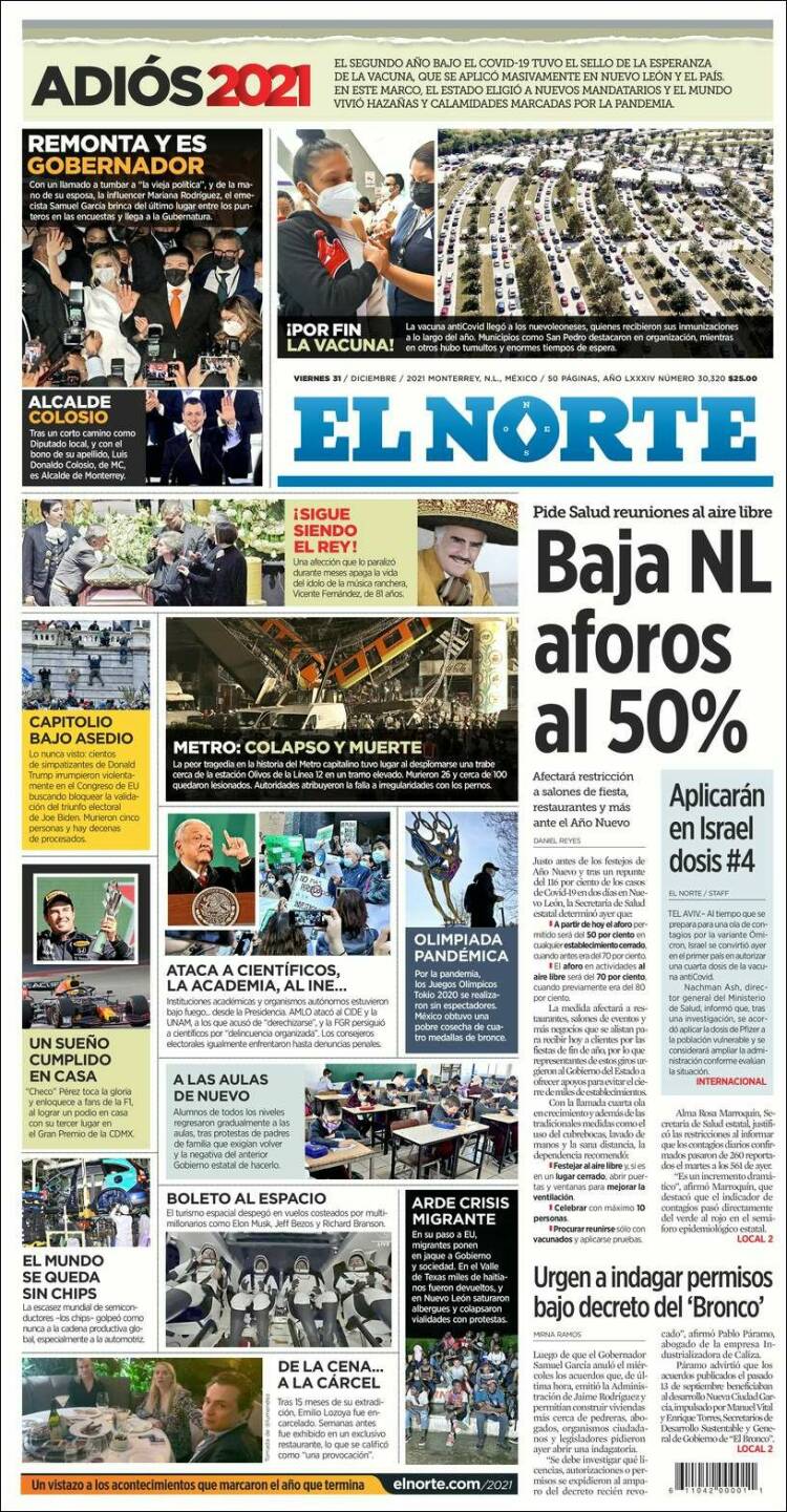 Portada de El Norte (México)