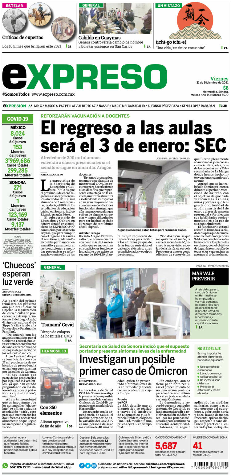 Portada de Expreso (México)