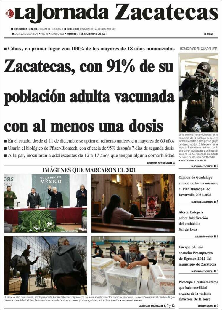 Portada de Jornada de Zacatecas (México)