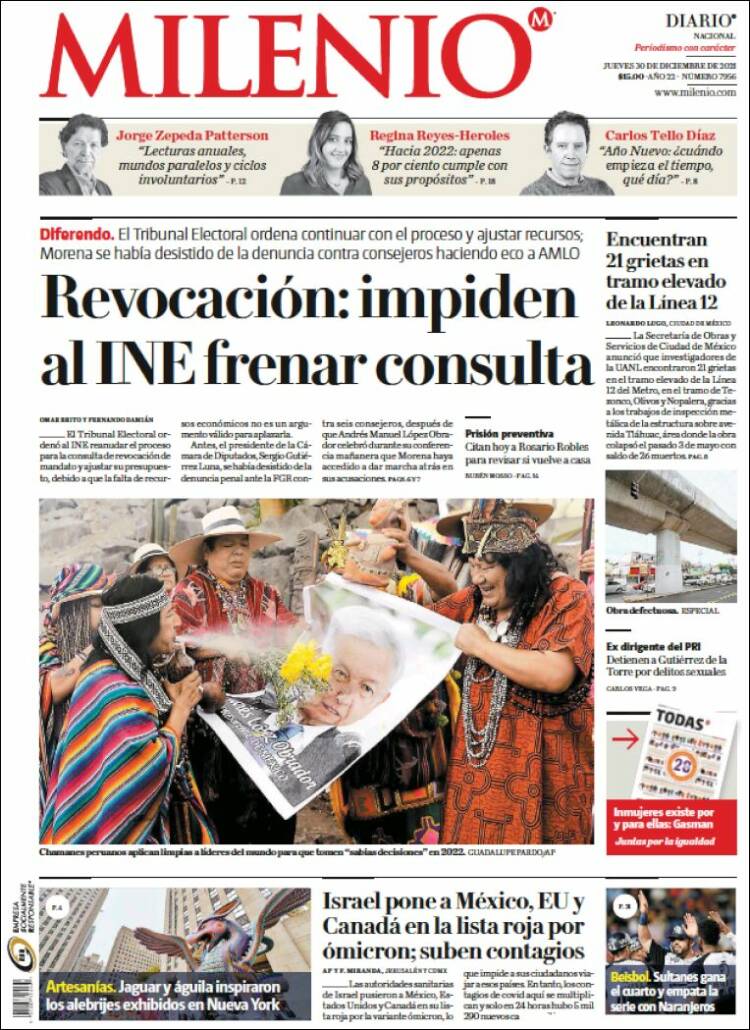 Portada de Milenio (México)