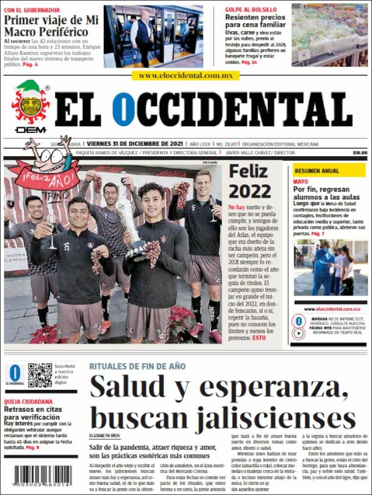 Portada de El Occidental (México)