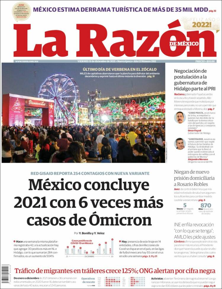 Portada de La Razón (México)