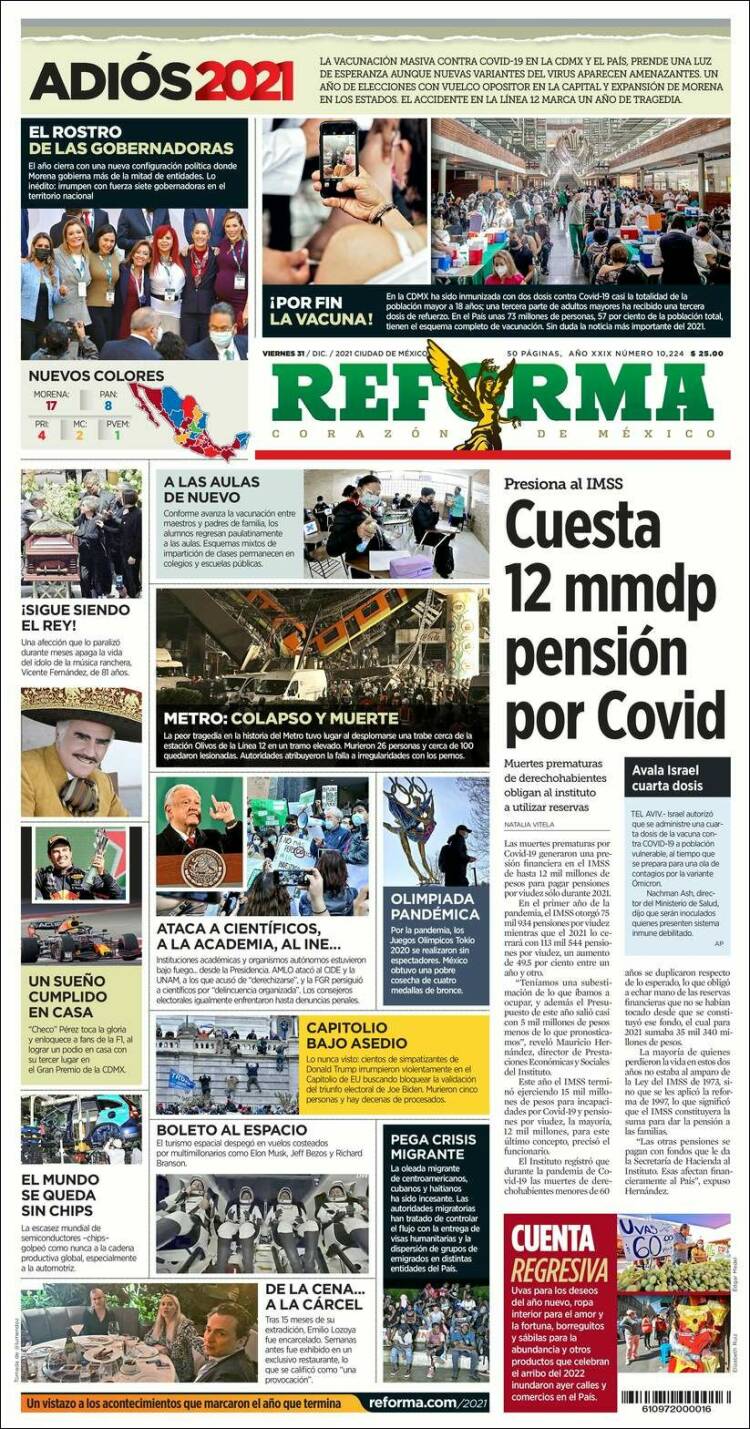 Portada de Reforma (México)