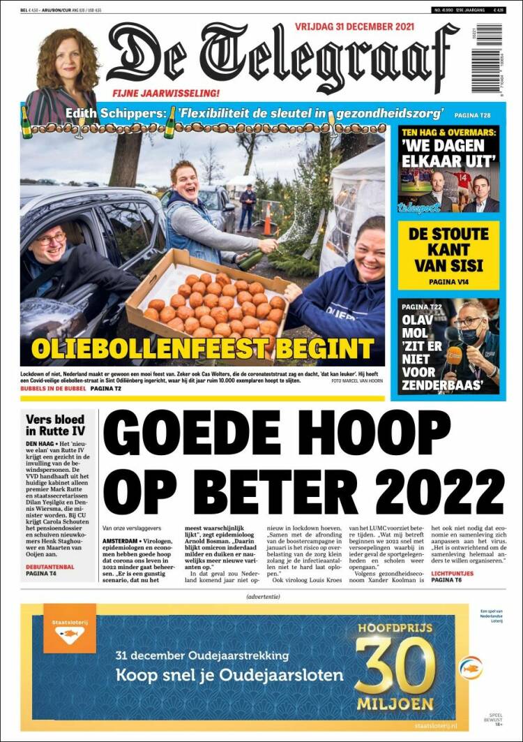 Portada de De Telegraaf (Pa&iacute;ses Bajos)