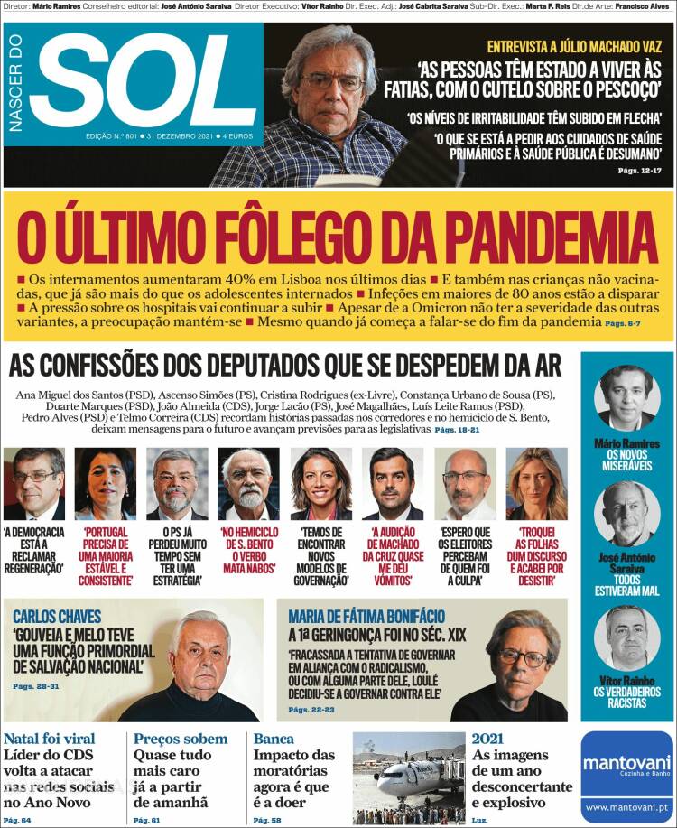 Portada de Jornal Sol (Portugal)