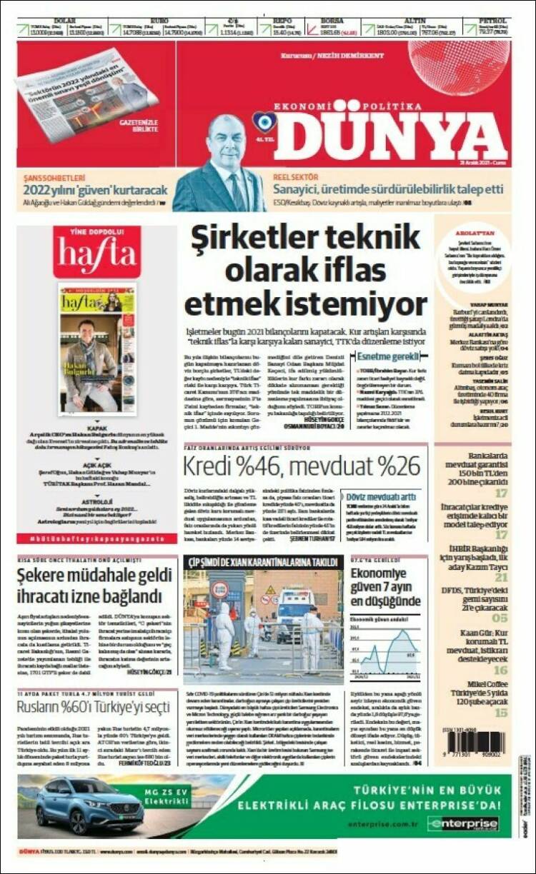 Portada de Dünya (Turqu&iacute;a)