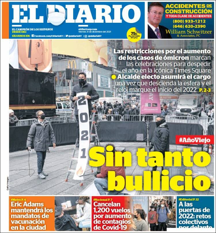 Portada de El Diario NY (USA)