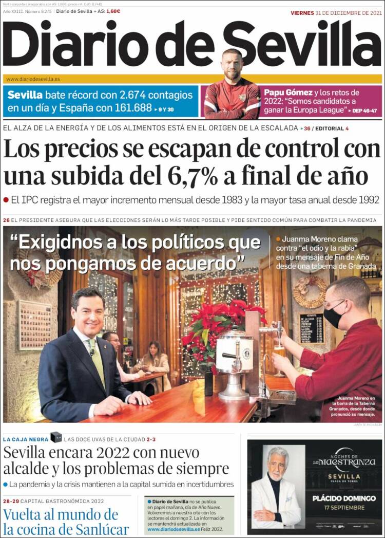 Portada de Diario de Sevilla (España)