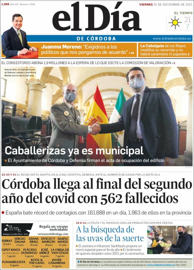 Portada de El Día de Córdoba (España)