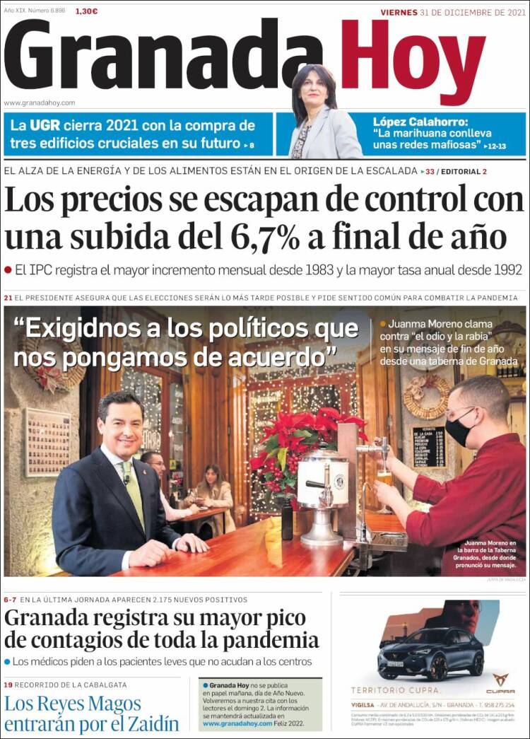 Portada de Granada Hoy (España)