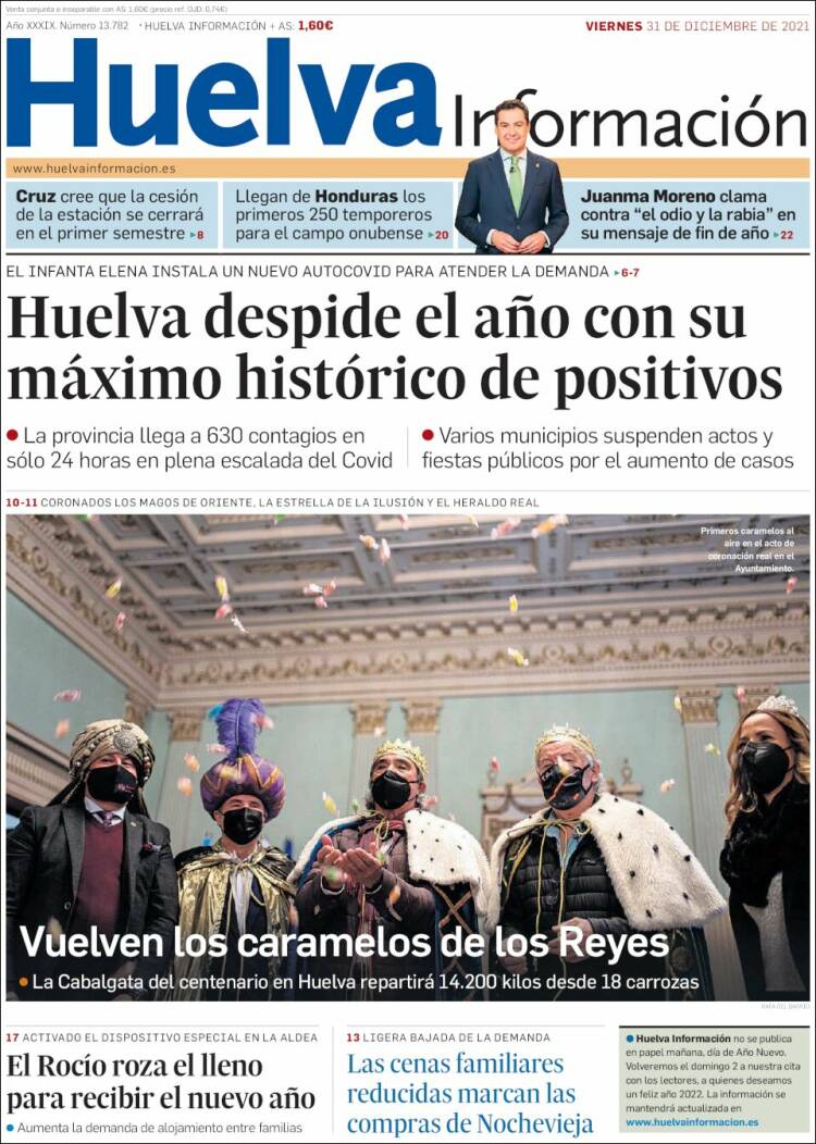 Portada de Huelva Información (España)