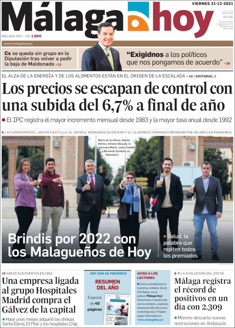 Portada de Málaga Hoy (España)