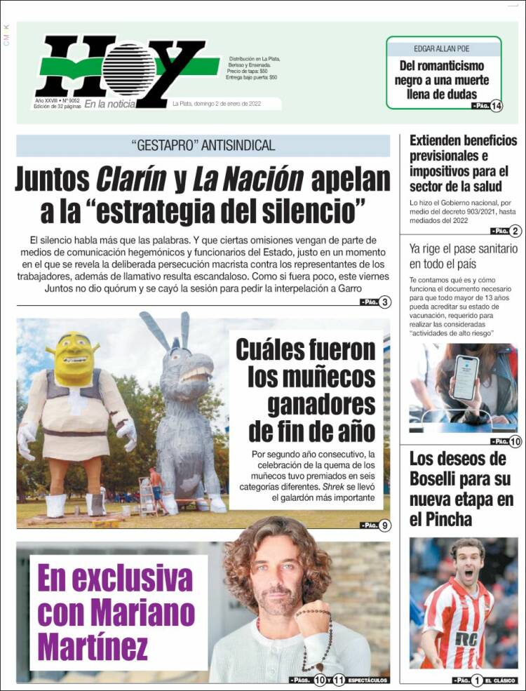 Portada de Diario Hoy (Argentina)