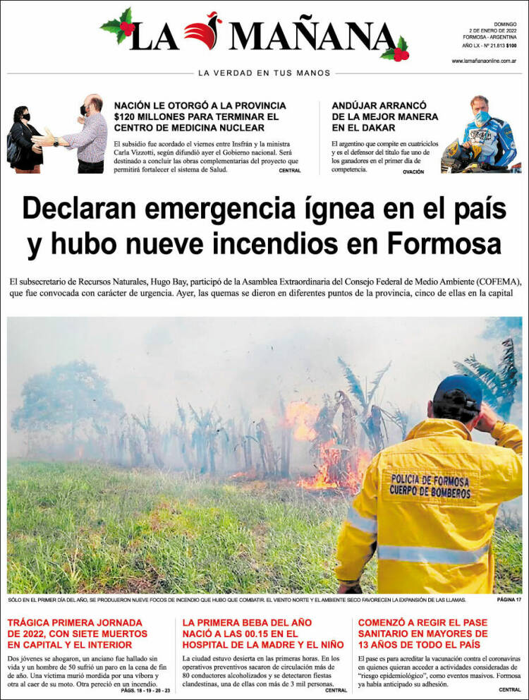 Portada de Diario La Mañana (Argentina)
