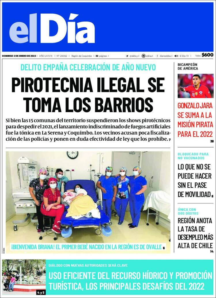 Portada de El Día (Chile)