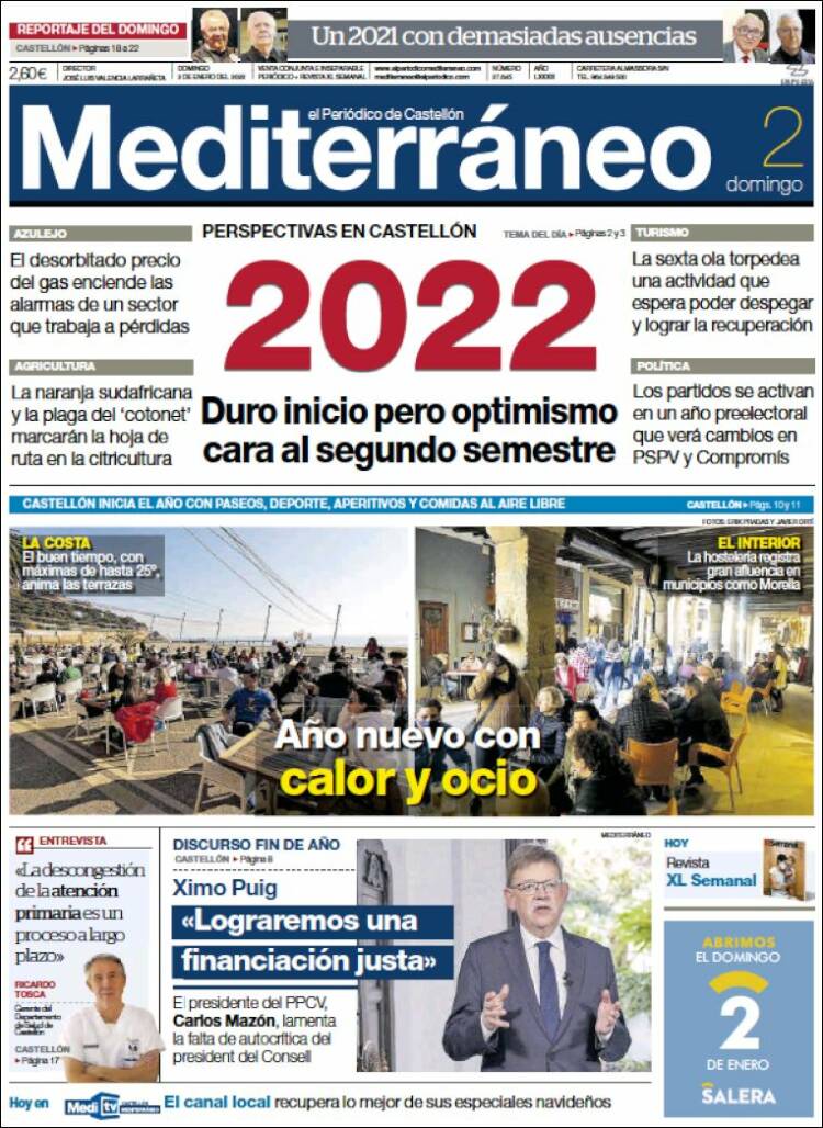 Portada de El Periódico Mediterraneo (España)