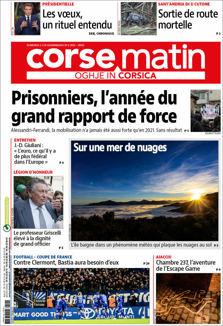 Portada de Corse-Matin (France)