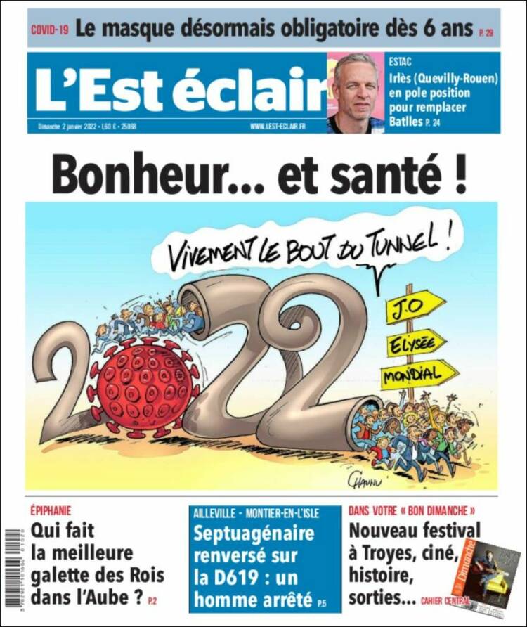 Portada de L'Est Eclair (Francia)