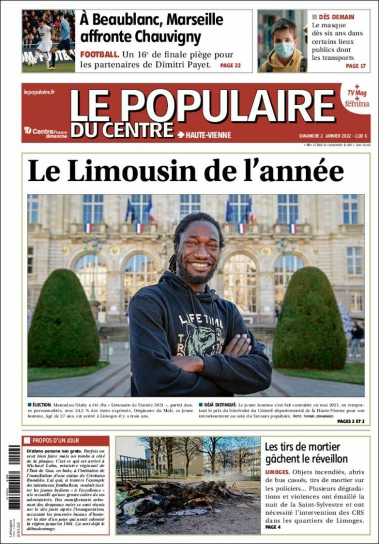 Portada de Le Populaire du Centre (Francia)