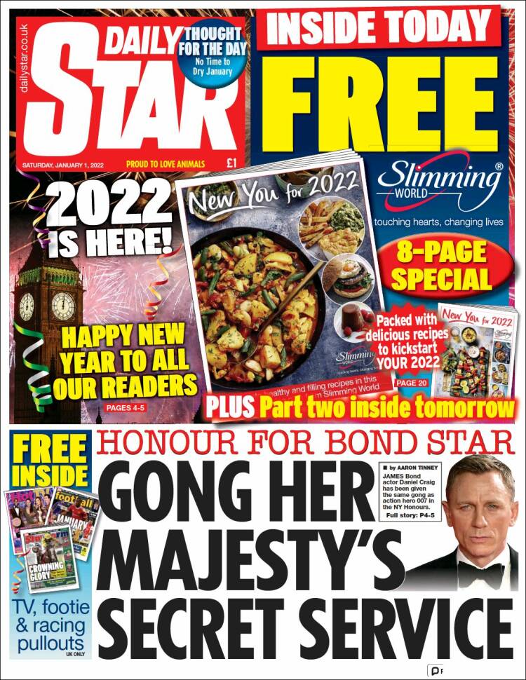 Portada de Daily Star (Reino Unido)