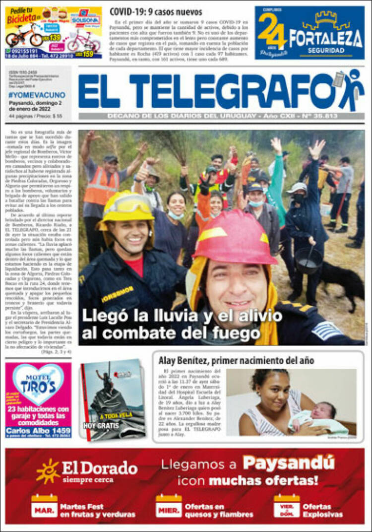 Portada de El Telégrafo (Uruguay)