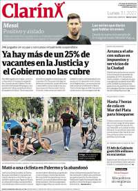 Portada de Clarín (Argentina)