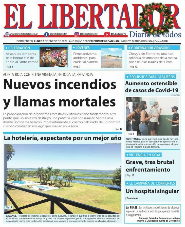 Portada de Diario El Libertador (Argentina)