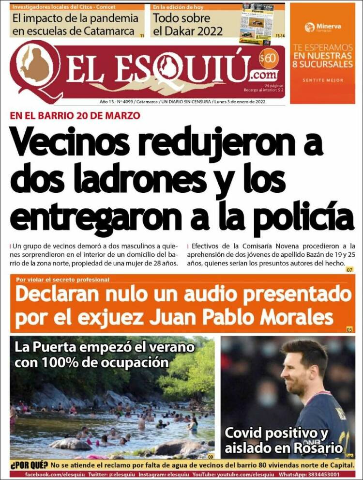 Portada de El Esquiu (Argentina)