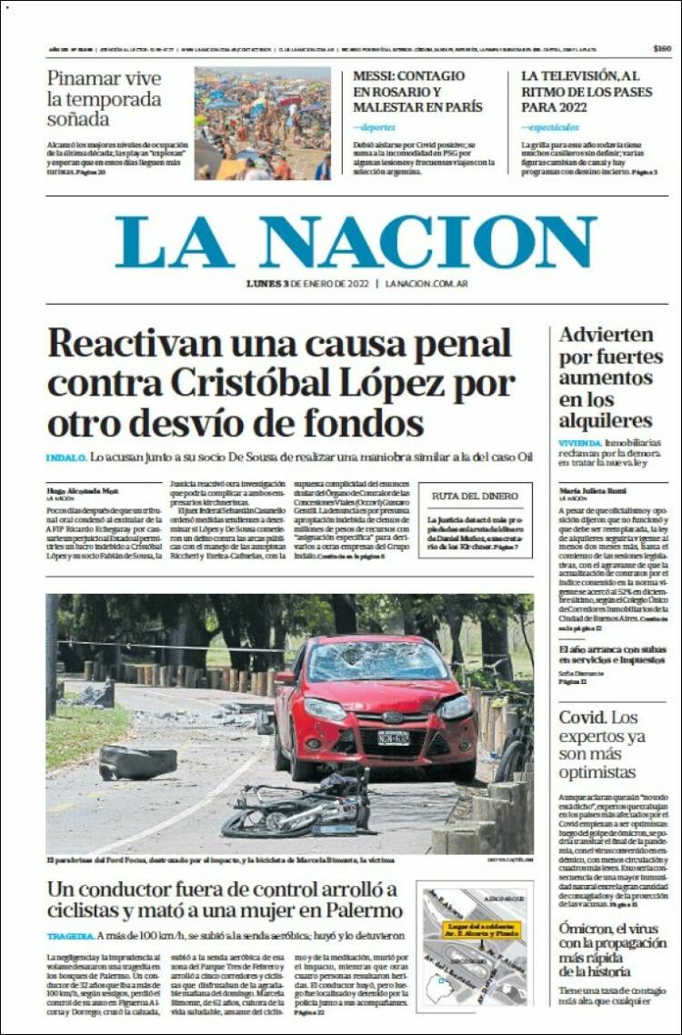 Portada de La Nación (Argentina)