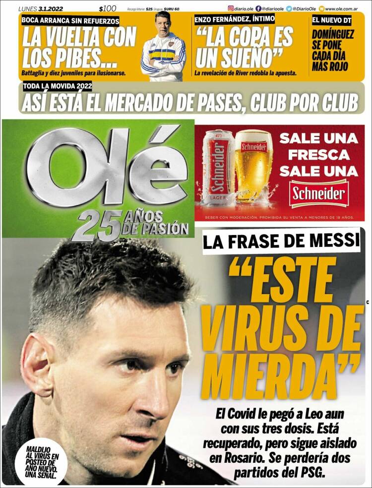 Portada de Olé (Argentina)