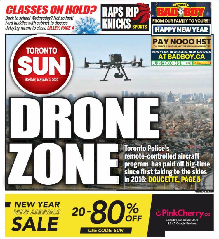 Portada de The Toronto Sun (Canadá)