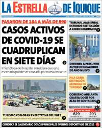 Portada de La Estrella de Iquique (Chile)