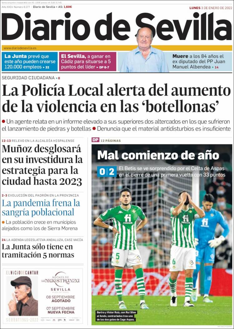 Portada de Diario de Sevilla (España)