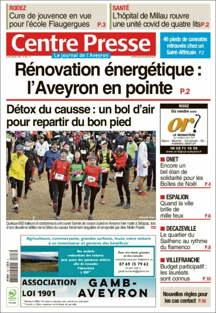 Portada de Centre Presse (France)