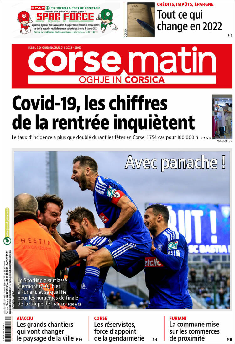 Portada de Corse-Matin (France)