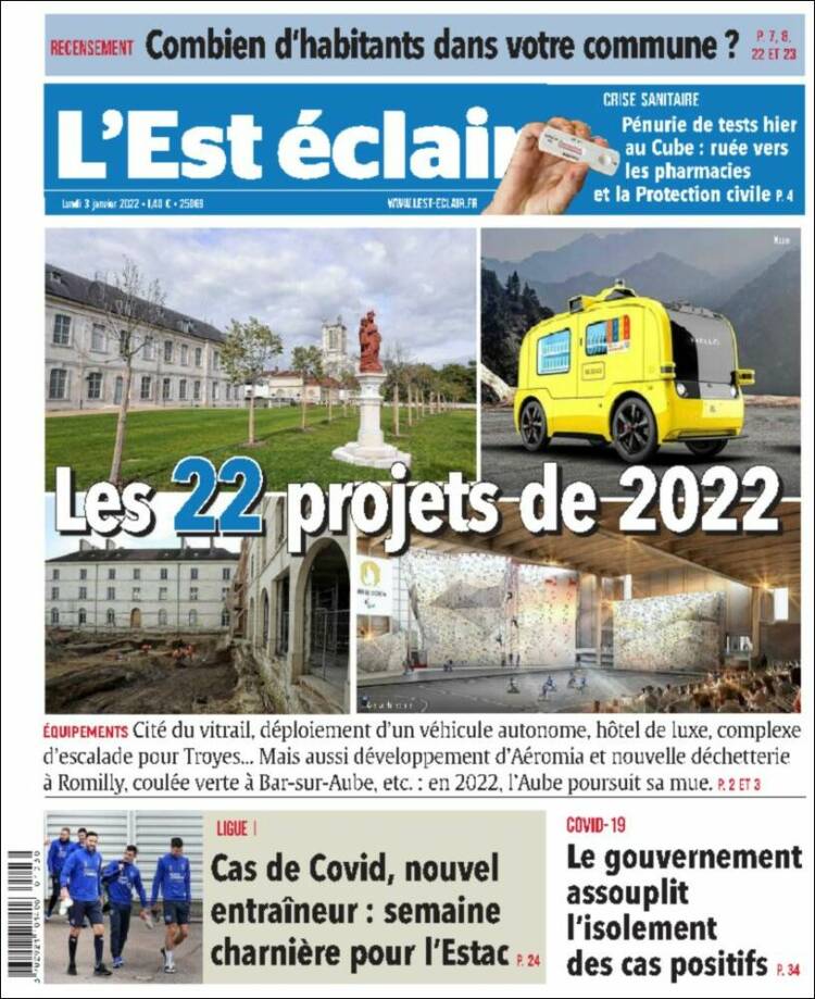 Portada de L'Est Eclair (France)