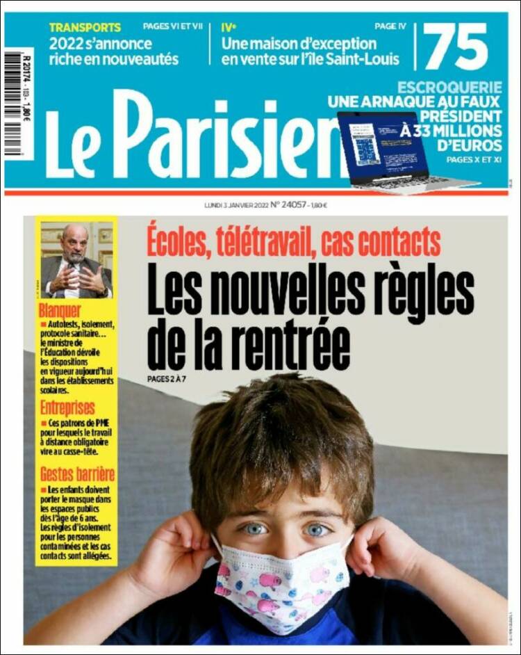 Portada de Le Parisien (Francia)