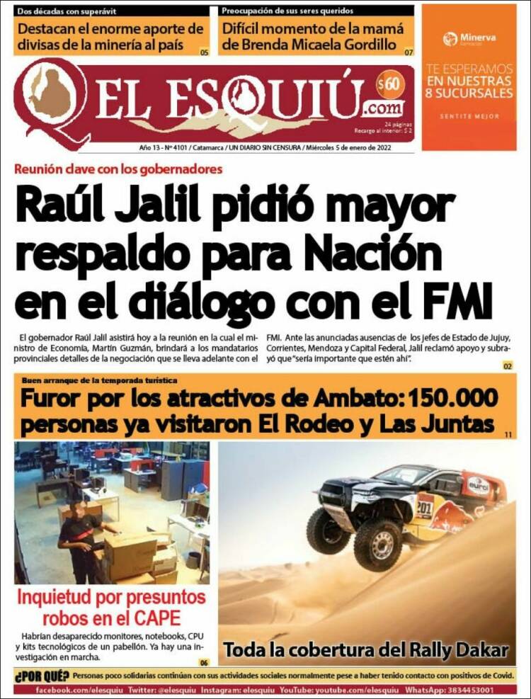 Portada de El Esquiu (Argentina)