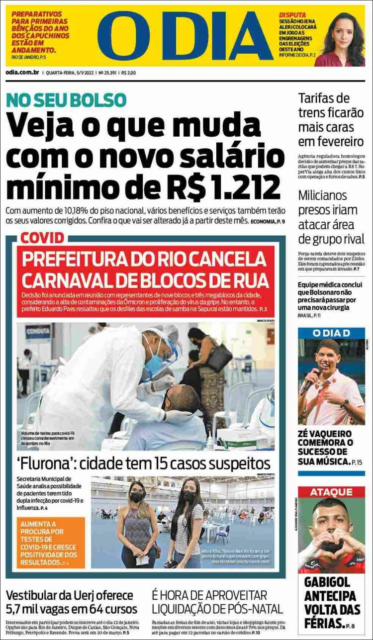 Portada de O Dia (Brasil)