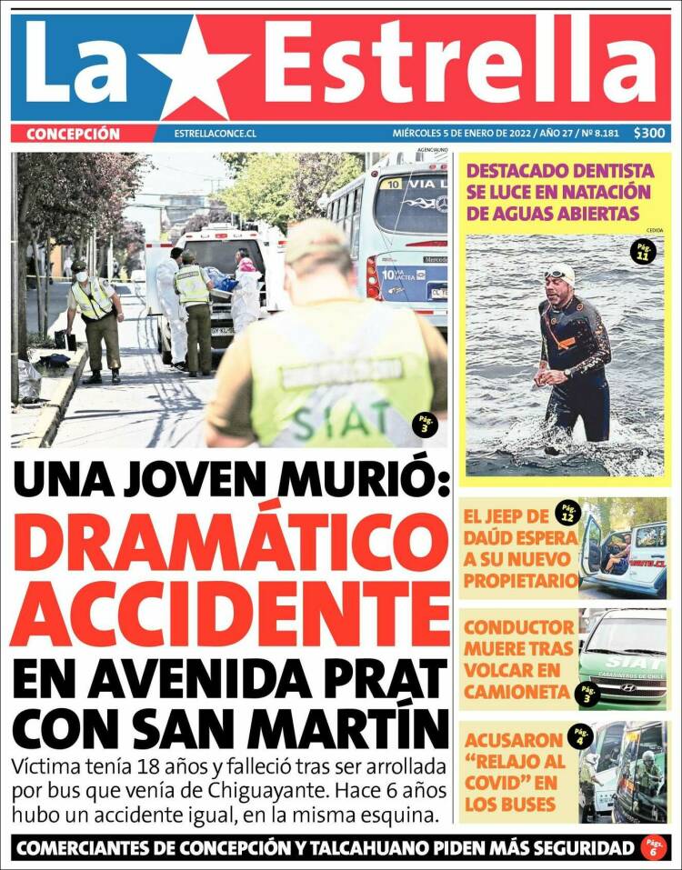 Portada de La Estrella de Concepción (Chile)