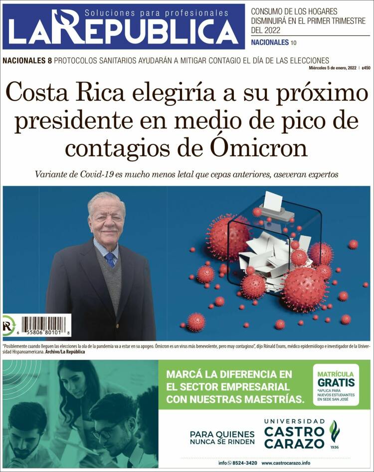 Portada de La República (Costa Rica)