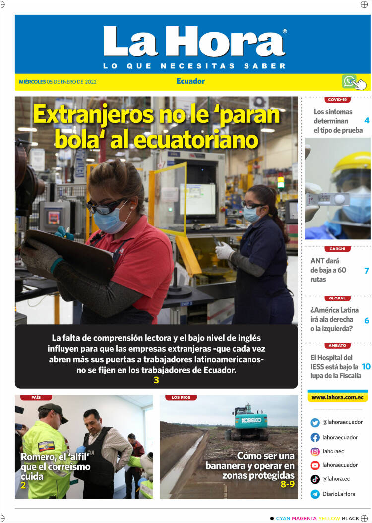 Portada de La Hora - Ecuador (Ecuador)