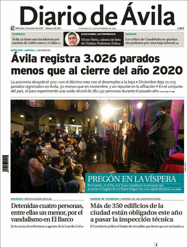 Portada de Diario de Ávila (Espa&ntilde;a)